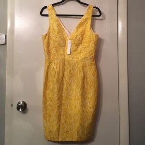 Trina Turk Silk Yellow Sleeveless Dress